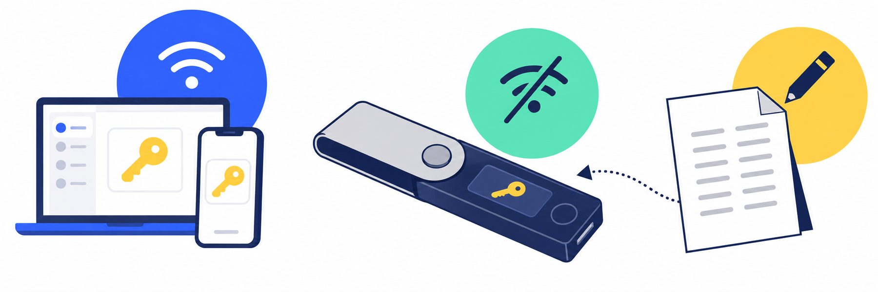 Hot wallet → Dispositivo físico → Backup