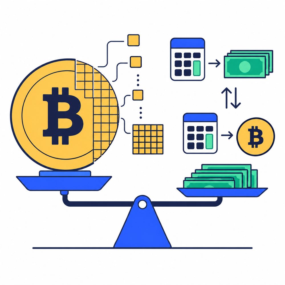 BTC, satoshis e contas com frações