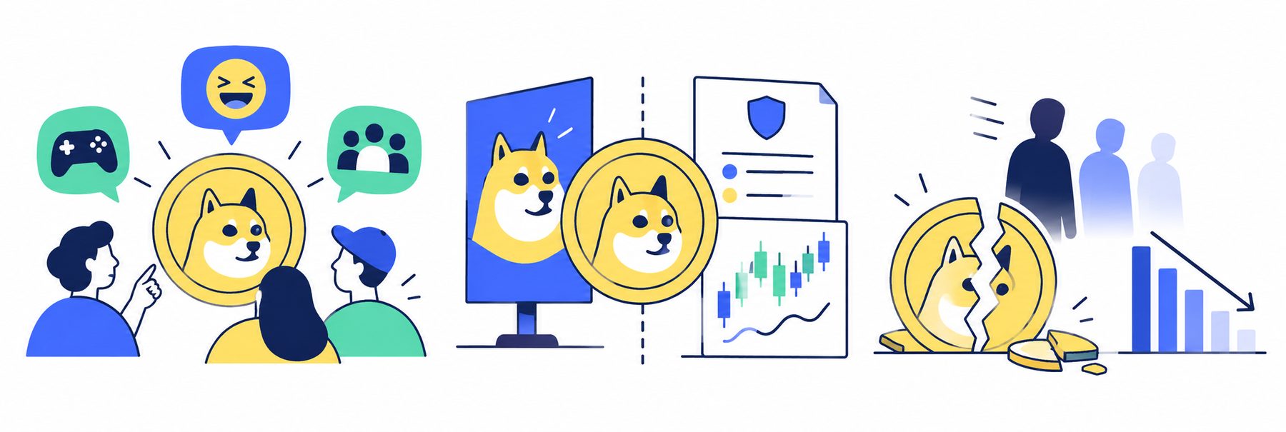 O que é memecoin? → Observe o mecanismo → Confira os limites