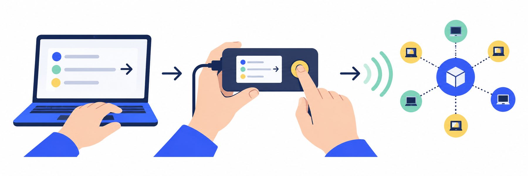 Preparar operação Conferir e assinar Transmitir